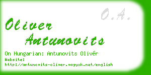 oliver antunovits business card