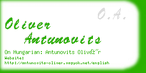 oliver antunovits business card